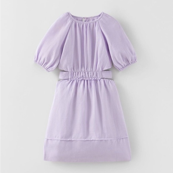 Zara Other - ZARA Girls Lilac Pastel Linen Dress